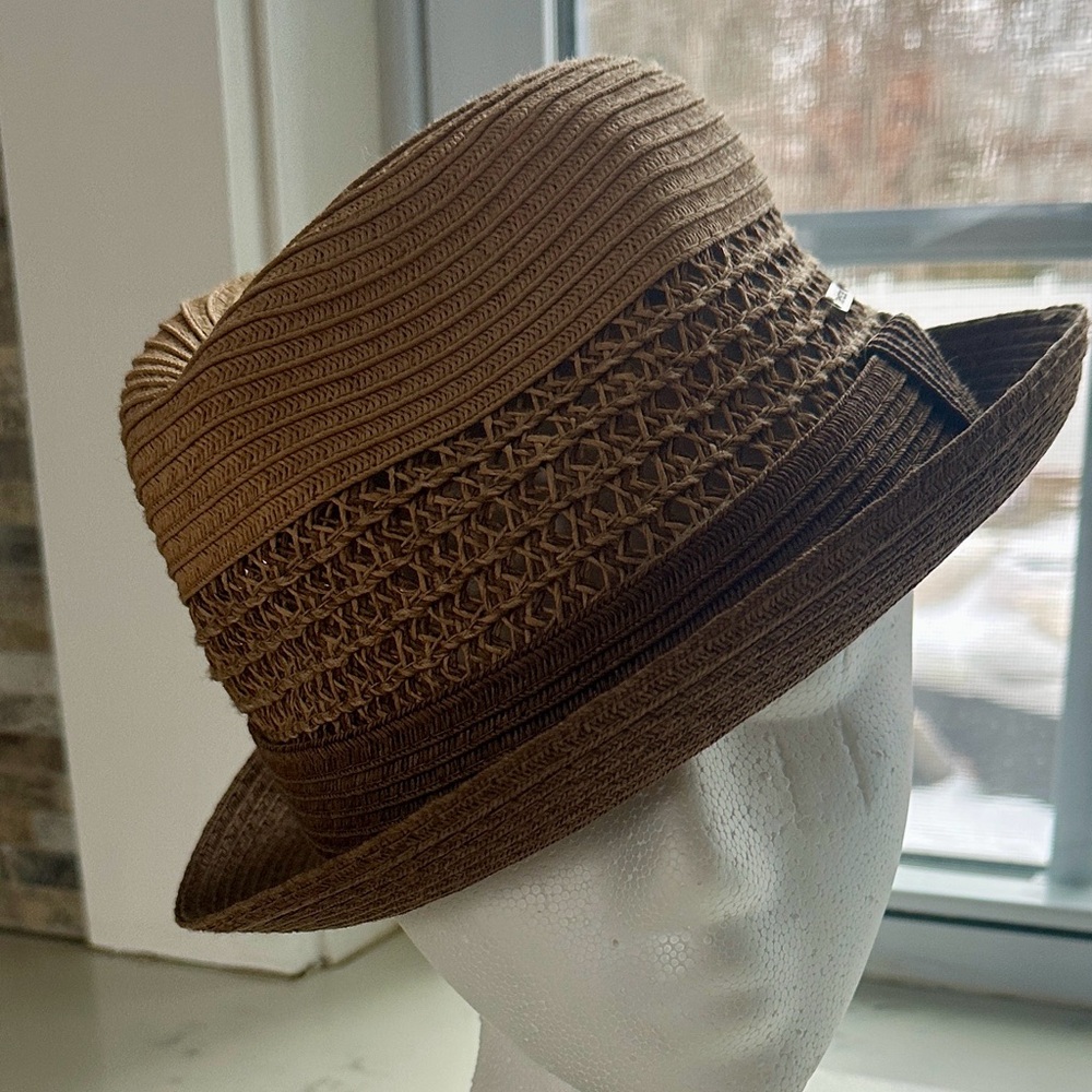 The HATTER COMPANY Brown Straw Fedora Hat